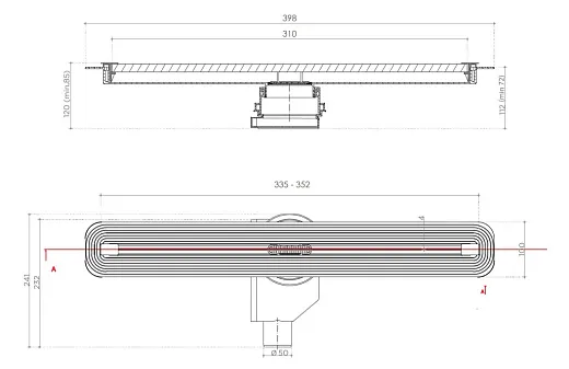 Душевой лоток Pestan Confluo Slim Line 300, 13100024